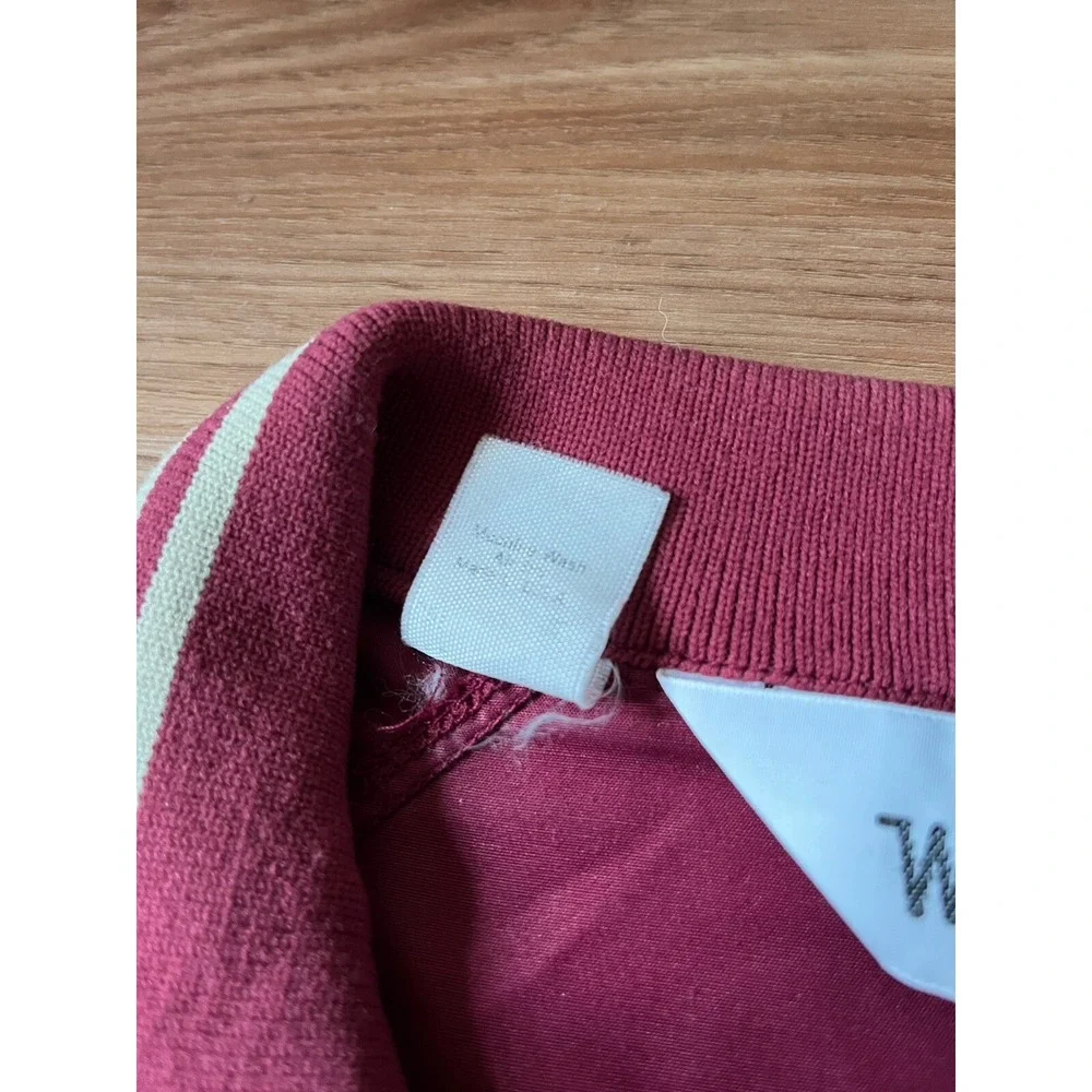 VINTAGE Woolrich Windbreaker‎ Bomber Track Jacket Collared Red Maroon Med USA
